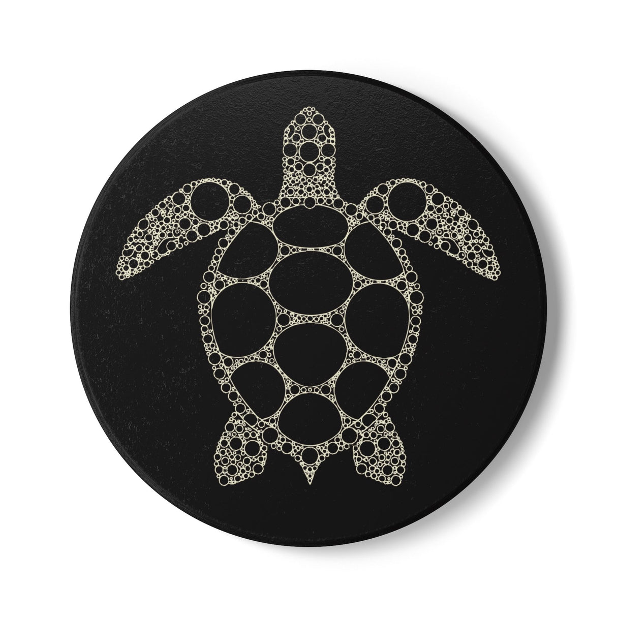 Dark Brown Intricate Eco-Friendly Sea Turtle Ceramic Coaster