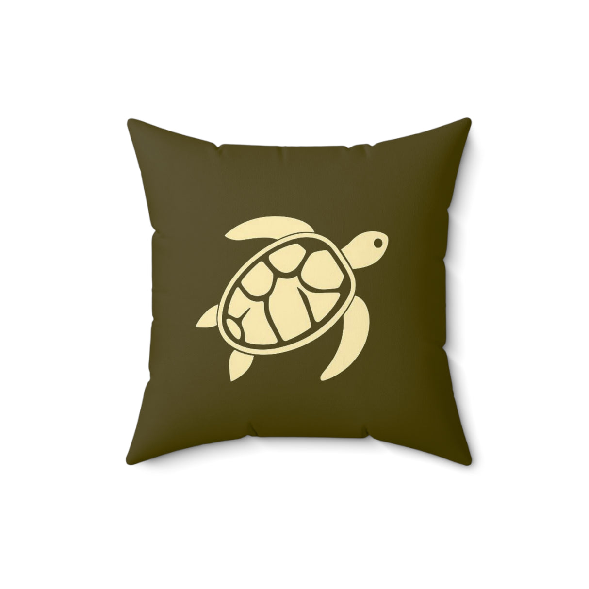 Dark Moss Green Sea Turtle Pillow, Faux Suede Pillow - 4 sizes