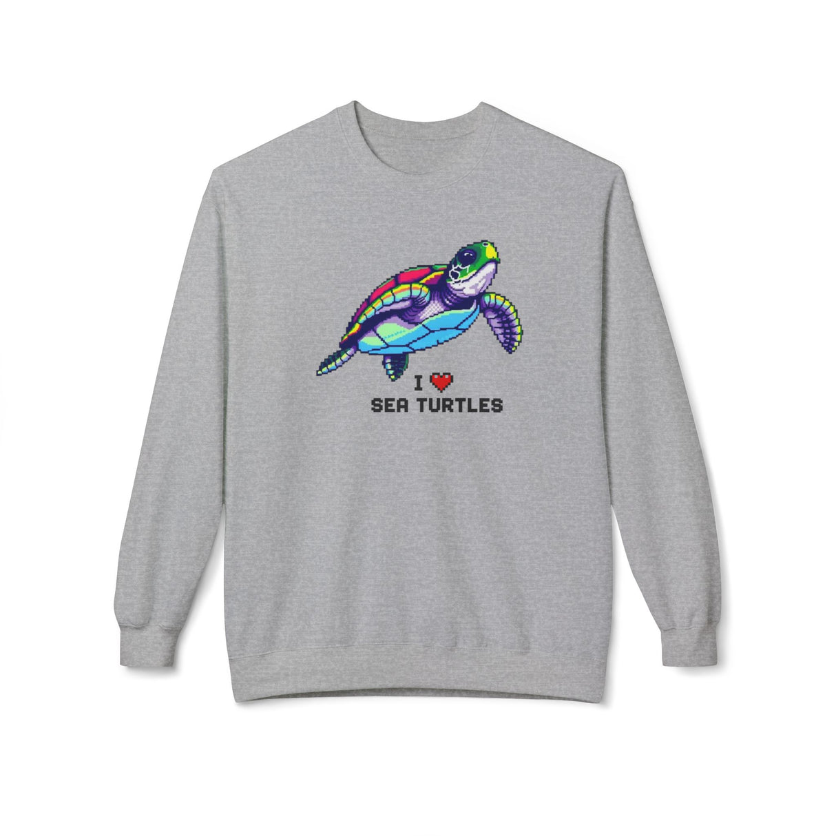 8 Bit I Love Sea Turtle Sweatshirt - 4 colors