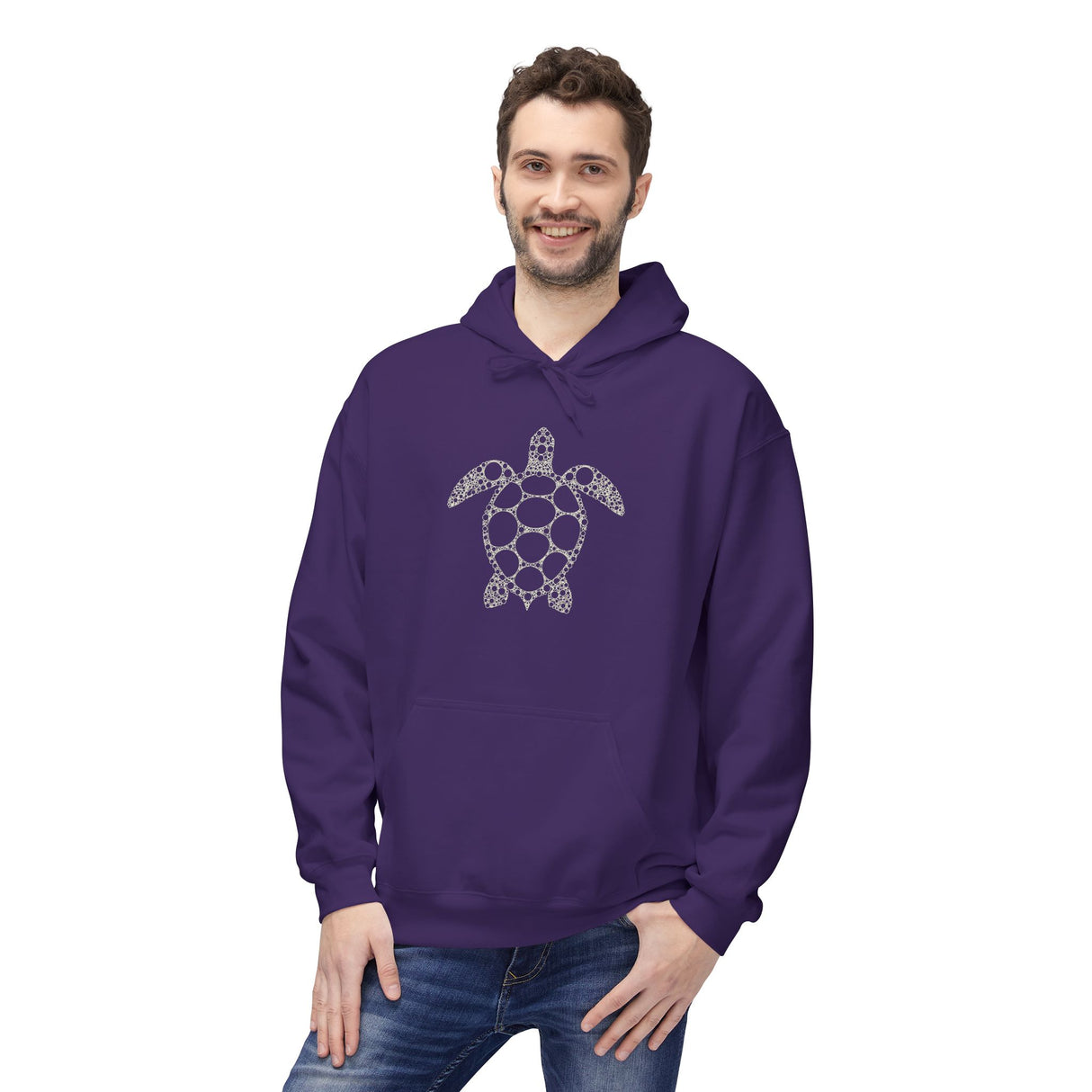 Detailed Circle Graphic Sea Turtle Hoodie - Comfy Sweatshirt - 5 Colors