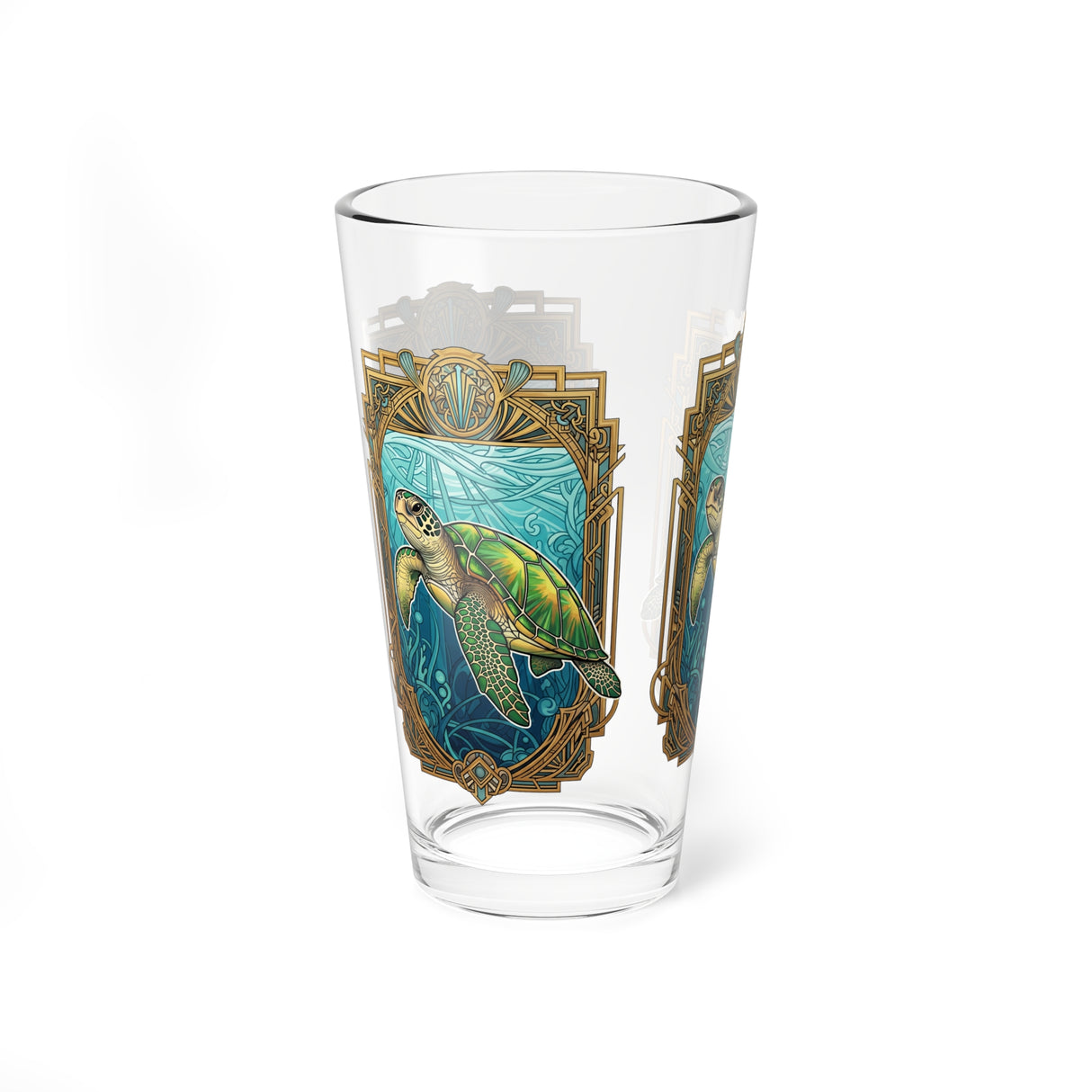 Art Deco Sea Turtle 16oz Drinkware