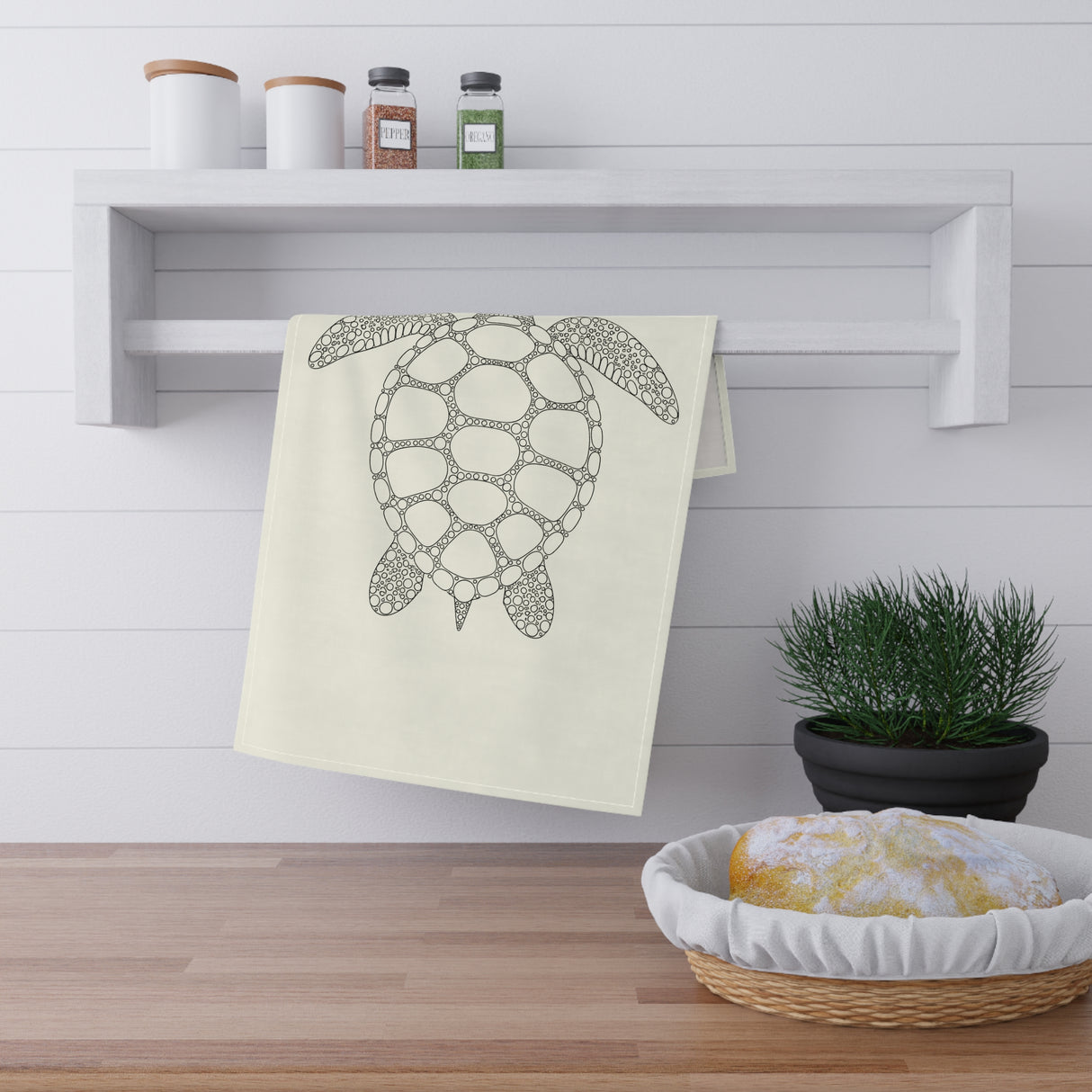 Detailed Sea Turtle Design Tea Towels - Cotton Twill