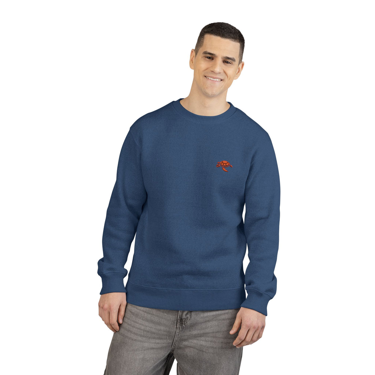 Unisex Orange Sea Turtle Embroidered Crewneck Sweatshirt - 4 colors