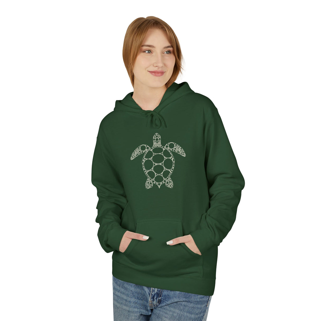 Detailed Circle Graphic Sea Turtle Hoodie - Comfy Sweatshirt - 5 Colors