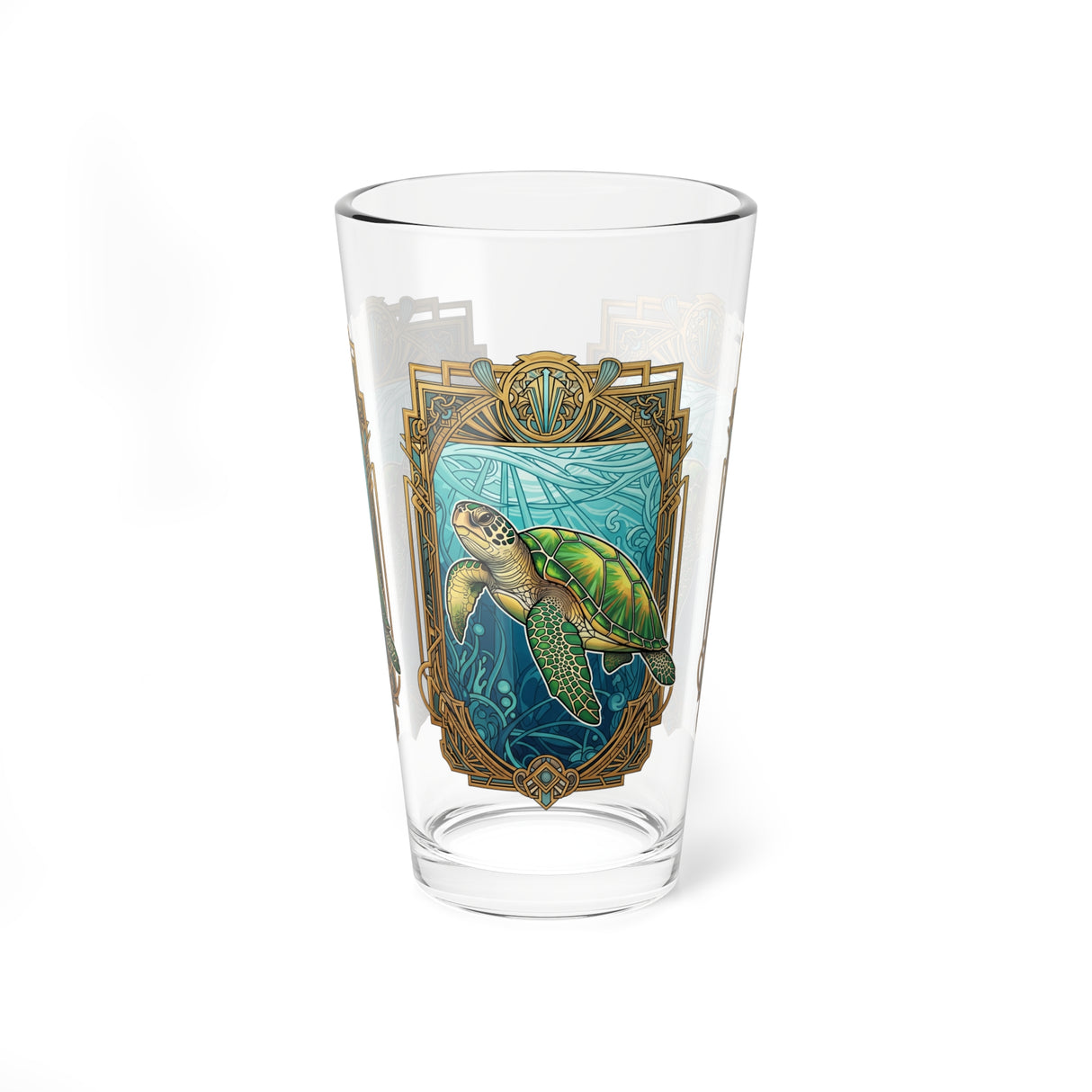 Art Deco Sea Turtle 16oz Drinkware