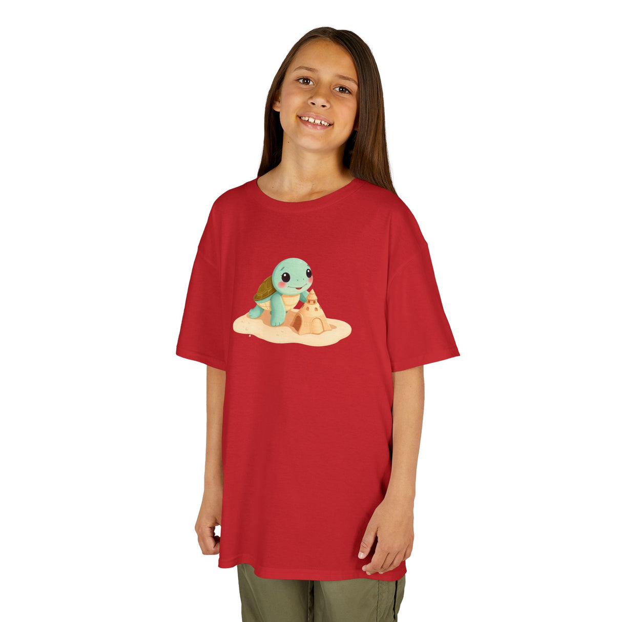 Kids Cute Baby Sea Turtle Sand Castle Cartoon Tee - 8 colors
