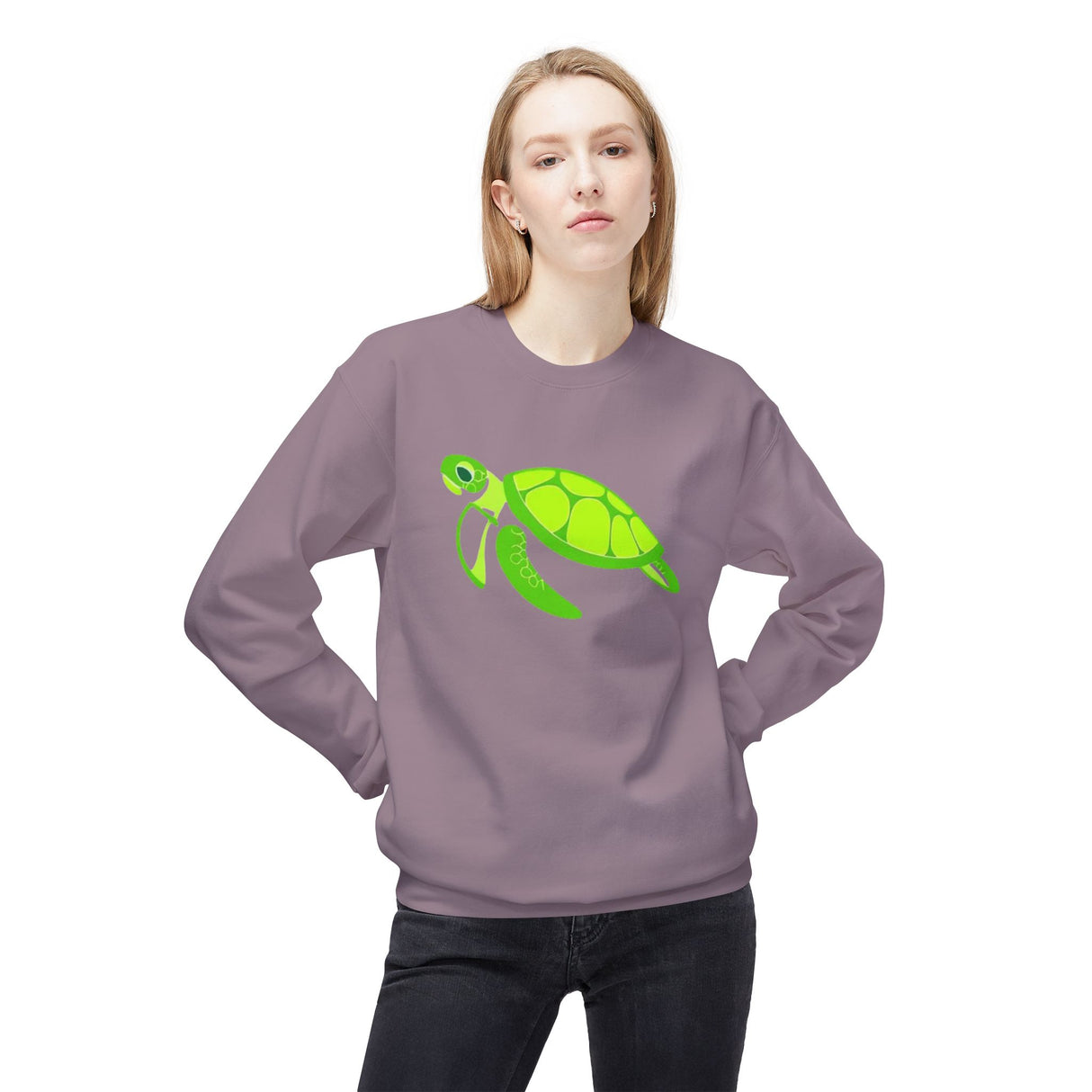Neon Green Sea Turtle Sweatshirt