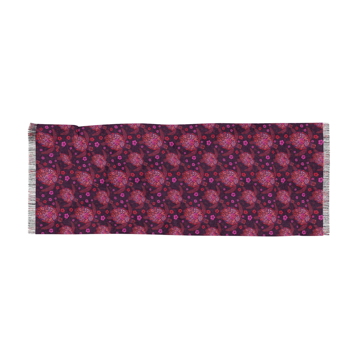 Purple Sea Turtle Print Light Scarf