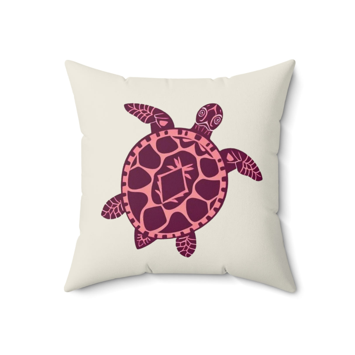 Purple and Pink Boho Sea Turtle Pillow, Faux Suede Pillow - 4 sizes