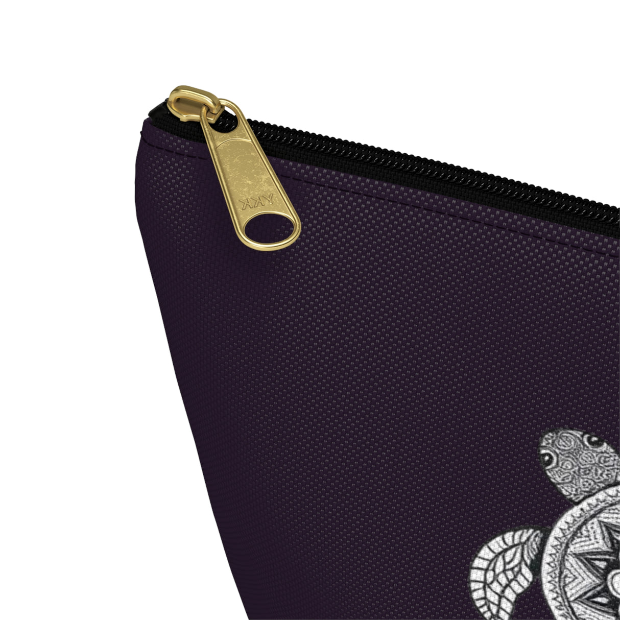 Dark Purple Mandala Sea Turtle Print Accessory Pouch