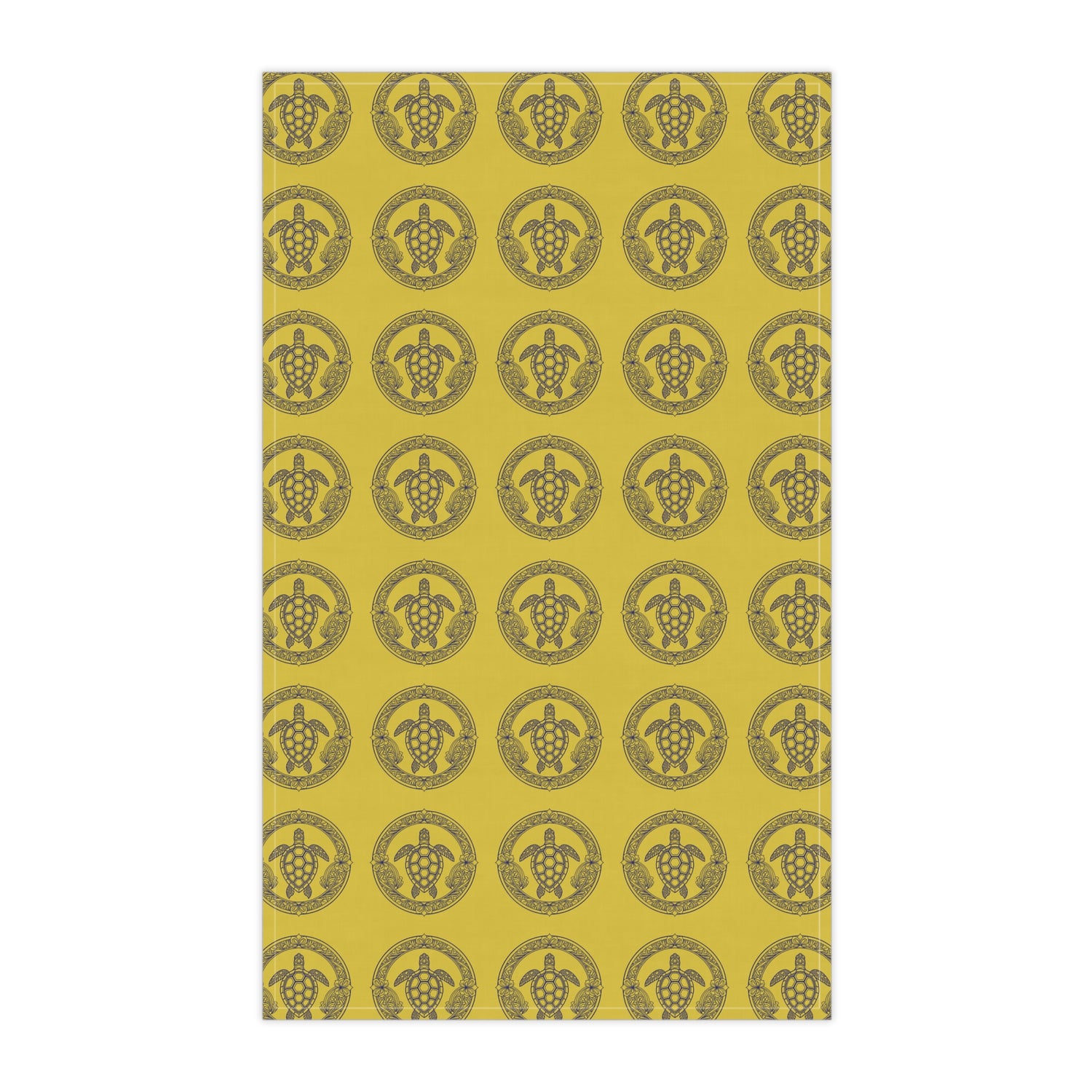 Gold Tropical Sea Turtle Tea Towels - Cotton Twill