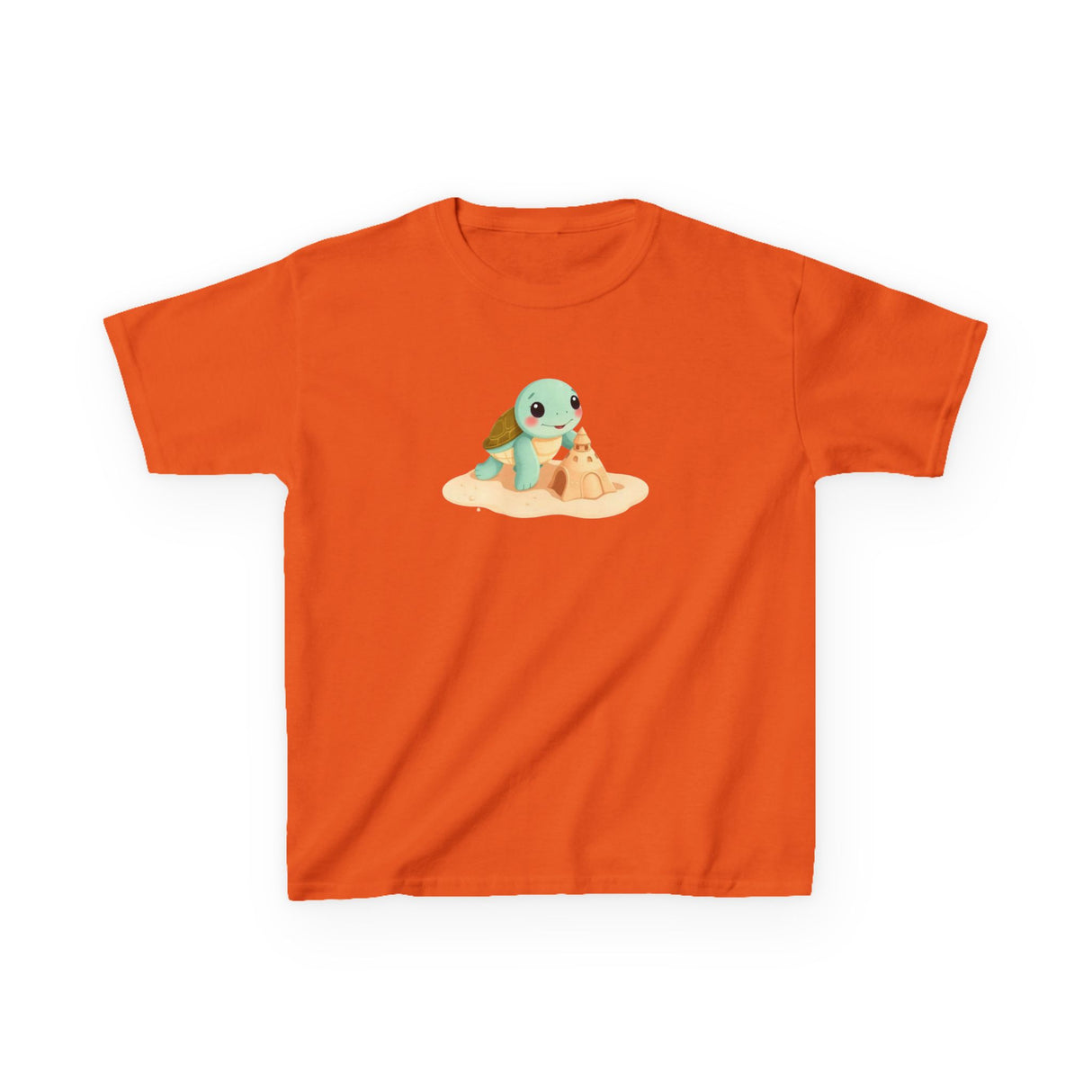 Kids Cute Baby Sea Turtle Sand Castle Cartoon Tee - 8 colors