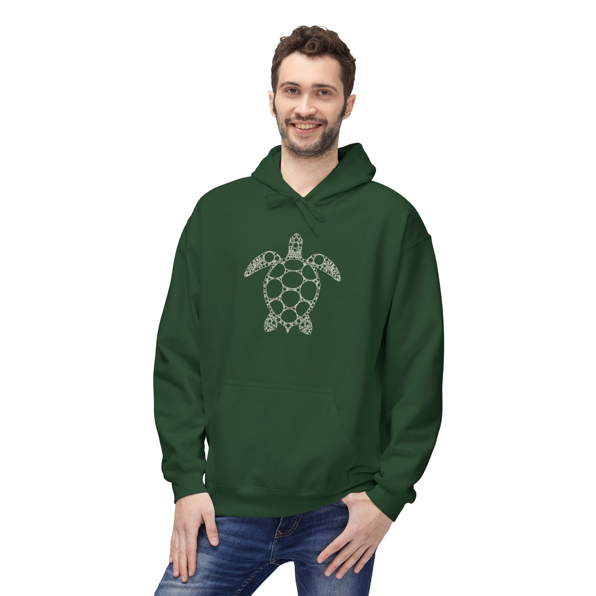 Detailed Circle Graphic Sea Turtle Hoodie - Comfy Sweatshirt - 5 Colors