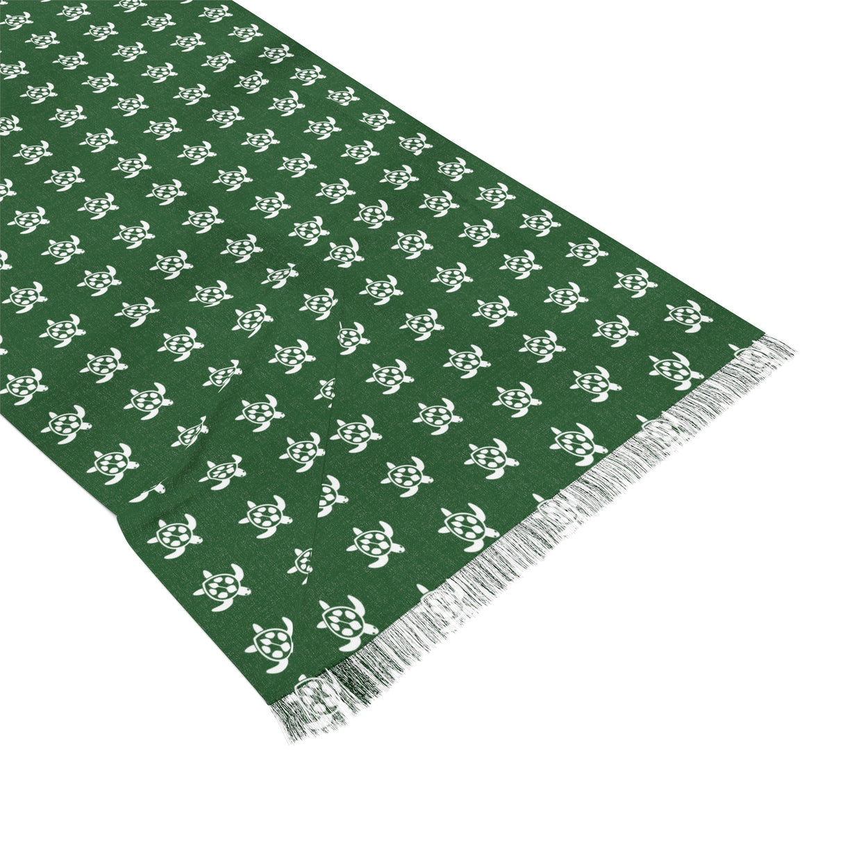 Green and White Sea Turtles Light Scarf