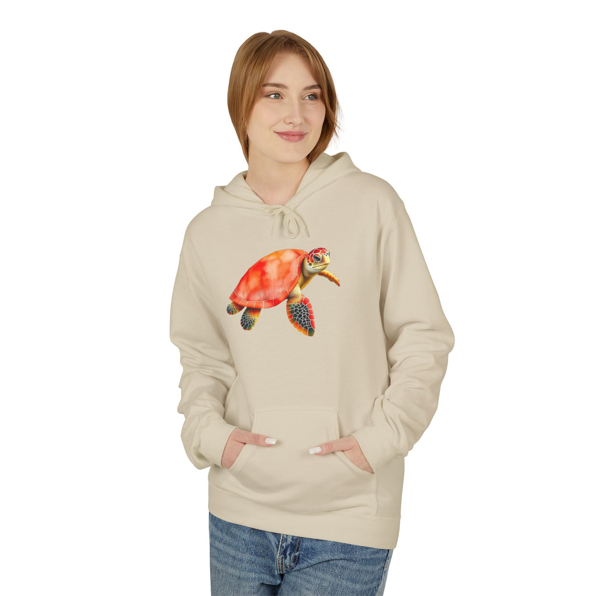 Surreal Red Sea Turtle Hoodie - Comfy Sweatshirt - 6 Colors