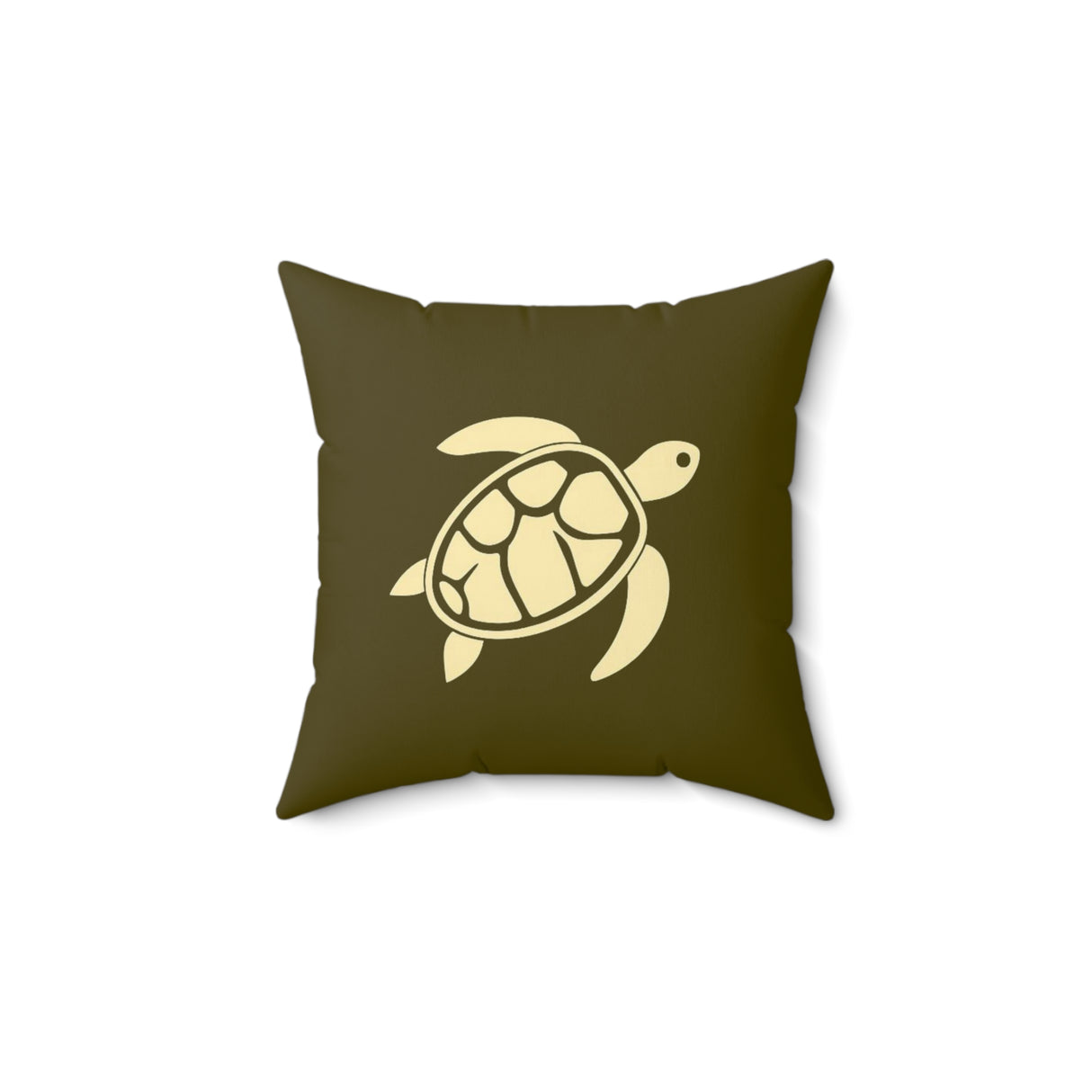 Dark Moss Green Sea Turtle Pillow, Faux Suede Pillow - 4 sizes