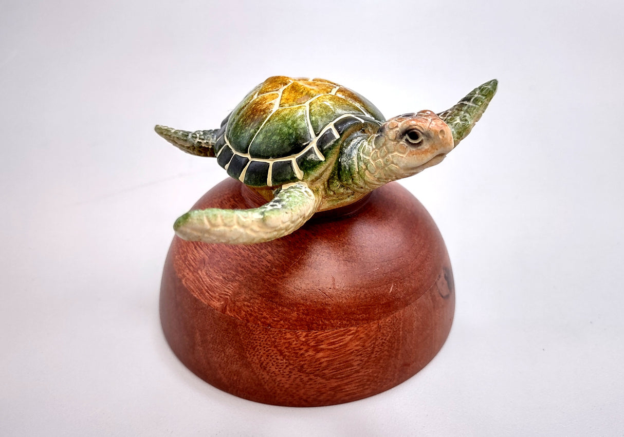 Green Sea Turtle Figurine Painted Resin (1 turtle approx. 4 inches long) Green Painted Resin Sea Turtle Figure for coastal home décor!
