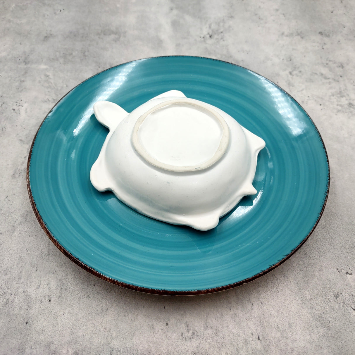 Sky Blue Sea Turtle Ceramic Dish (1 bowl approx. 5.25+ inches) Light Blue Sea Turtle Dish for trinkets jewelry & beach home decoration!