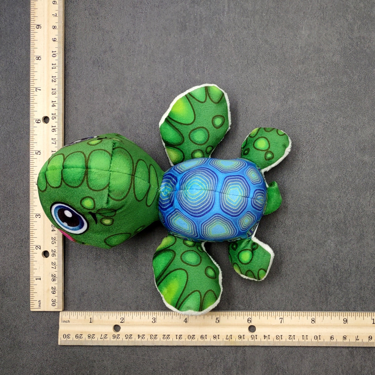 Cute Baby Sea Turtle Plush Animal (1 stuffed animal approx. 7+ inches long) Green Sea Turtle Plush Toy ideal gift for kids and adults!
