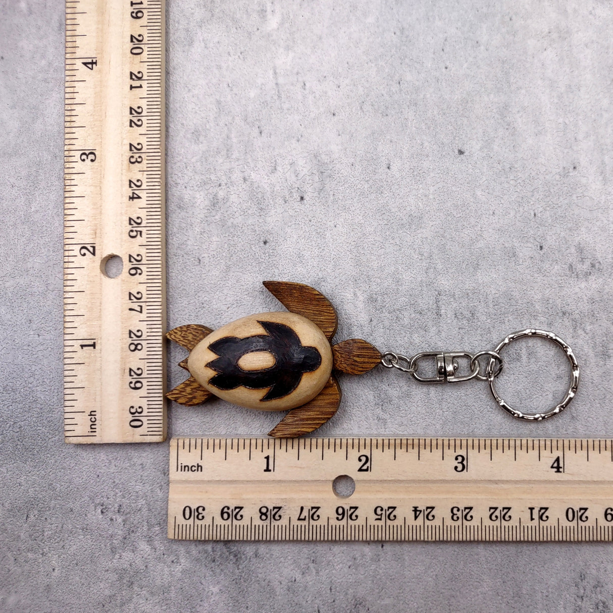 Stylized Woodburned Sea Turtle Keychain (1 keychain approx. 4+ inches) Burnt Wooden Sea Turtle Key Fob for gifting or decorative charm!