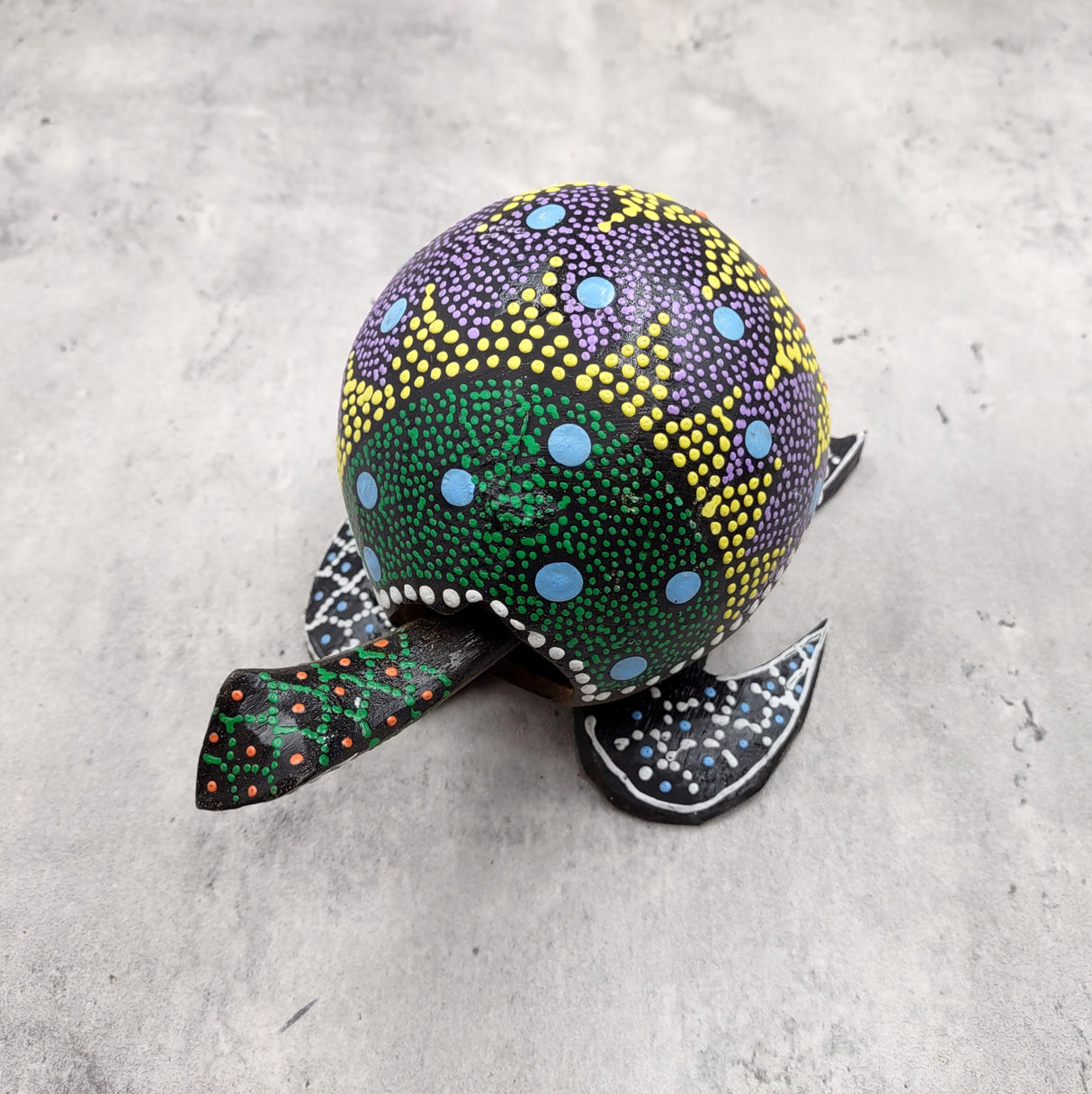 Painted Coconut Sea Turtle Bobblehead Handmade Purple Dot (1 sea turtle approx. 6.5 inches) Painted Coconut Sea Turtle for home décor!