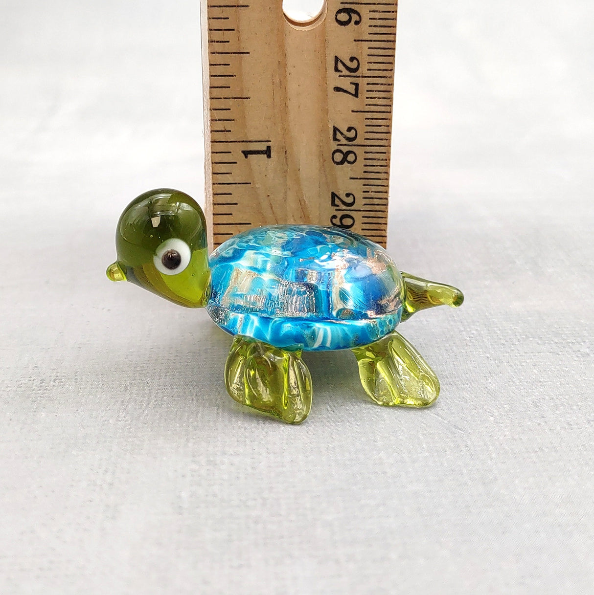 Swirl Glass Sea Turtle Figurine Green Blue (1 figure approx. 1.5 inches) Swirly Green Blue Glass Sea Turtle for gifts décor & collecting!