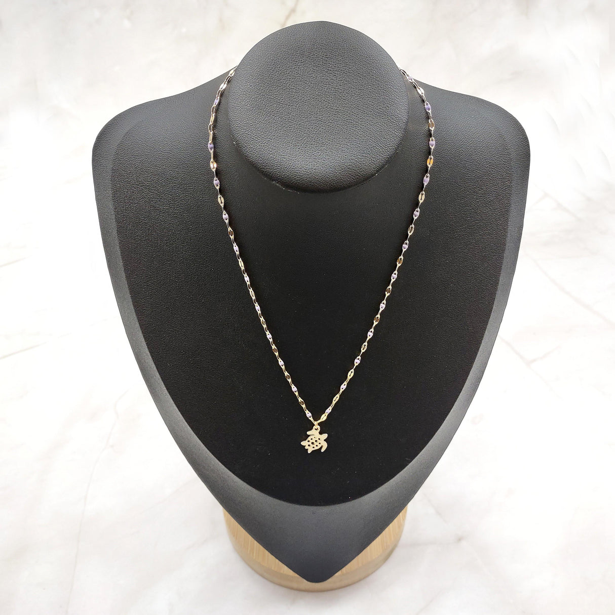 Sea Turtle Necklace Purple Gold Color (1 necklace approx. 16+ inches AROUND) Elegant Gold Tone Violet Sea Turtle charm necklace gift!