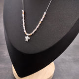 Sea Turtle Charm Necklace Pink Purple Orange Beads Silver Color (approx. 14+ inches AROUND) Sea Turtle Necklace Jewelry for seaside wear!