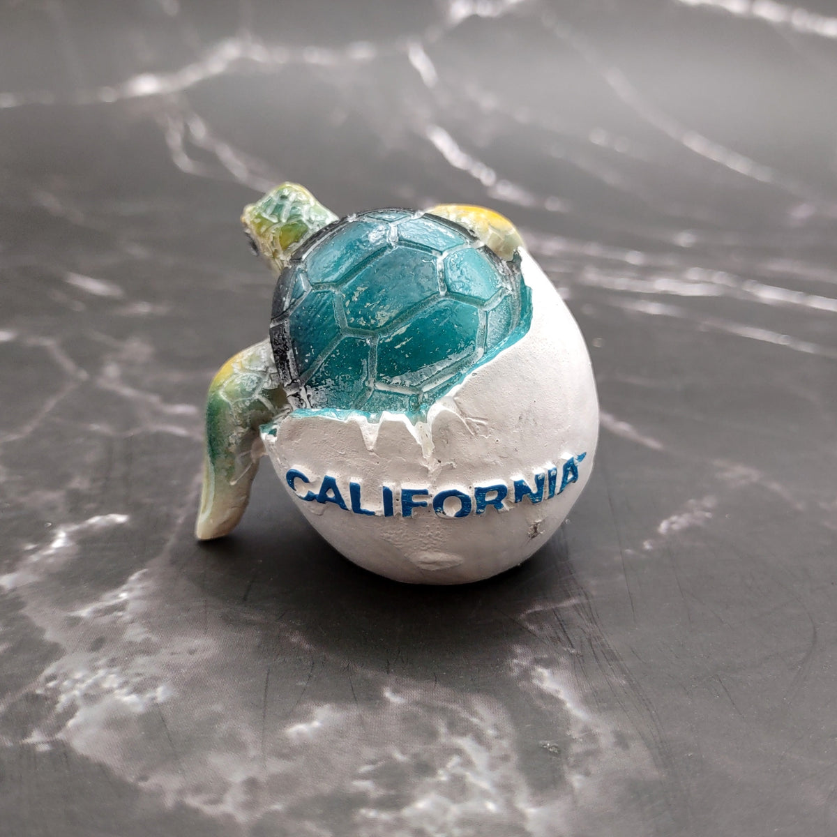 Sea Turtle Egg Hatchling Aqua Blue Shell (1 sea turtle approx. 2+ inches) Blue Painted Resin Baby Sea Turtle Egg for coastal home décor!