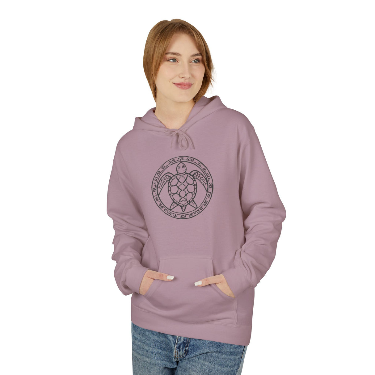 Tribal Sea Turtle Hoodie - Comfy Unisex Fleece Sweatshirt - 5 Colors