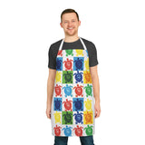 Vibrant Sea Turtle Apron, Colorful Kitchen Gift for Chefs, Artsy Cooking Attire, Fun Gift for Foodies, Unique BBQ Apron