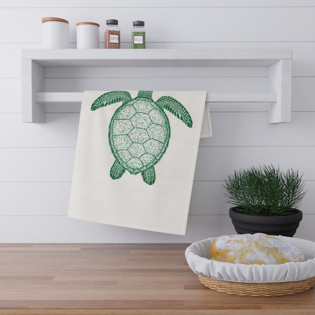 Copy of Black n White Sea Turtle Tea Towel (cotton, poly)