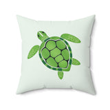Simple Green Sea Turtle Faux Suede Pillow - 4 sizes