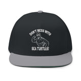 Don't Mess With Sea Turtles Embroidered Flat Bill Cap