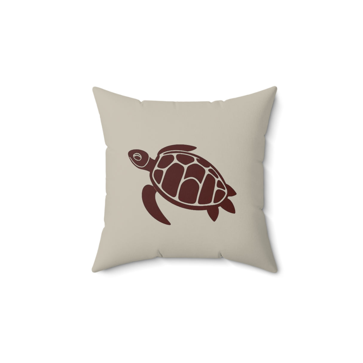Brown Sea Turtle Pillow, Faux Suede Pillow - 4 sizes