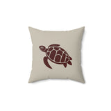 Brown Sea Turtle Pillow, Faux Suede Pillow - 4 sizes