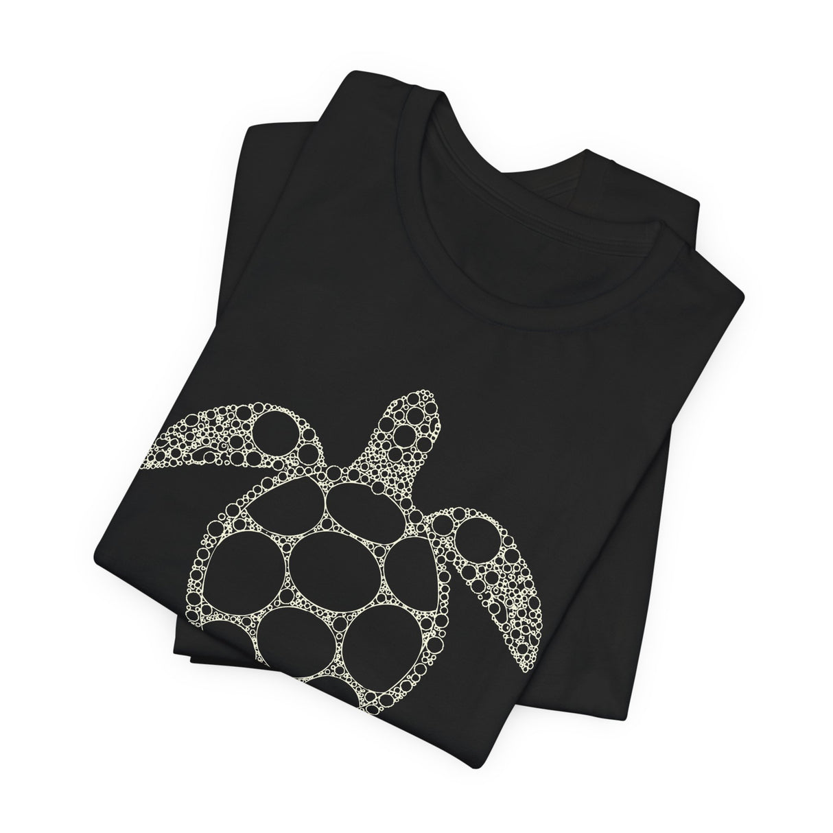 Sea Turtle Detailed Circle Graphic Tee White Ink - 6 Colors