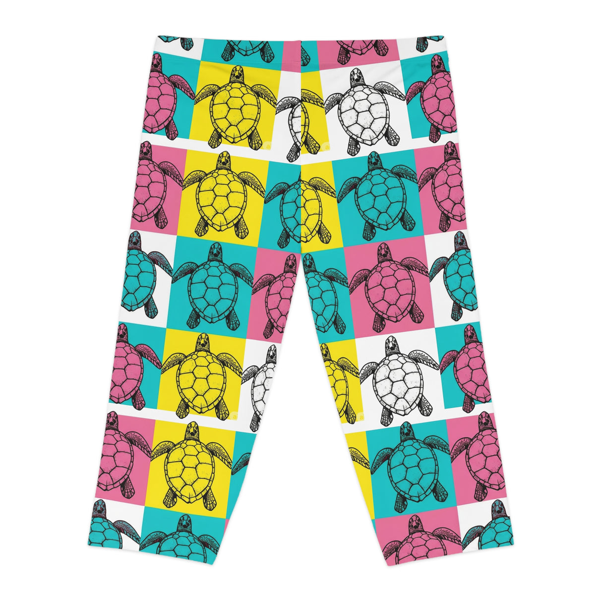 Vibrant Mod Sea Turtle Capri Leggings