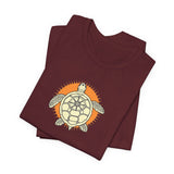Orange and White Compass Sea Turtle Illustration Tee - 6 colors