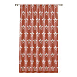 Burnt Orange and White Sea Turtle Pattern Window Curtain