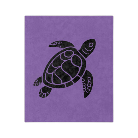Purple and Black Sea Turtle Velveteen Microfiber Blanket - 3 Sizes