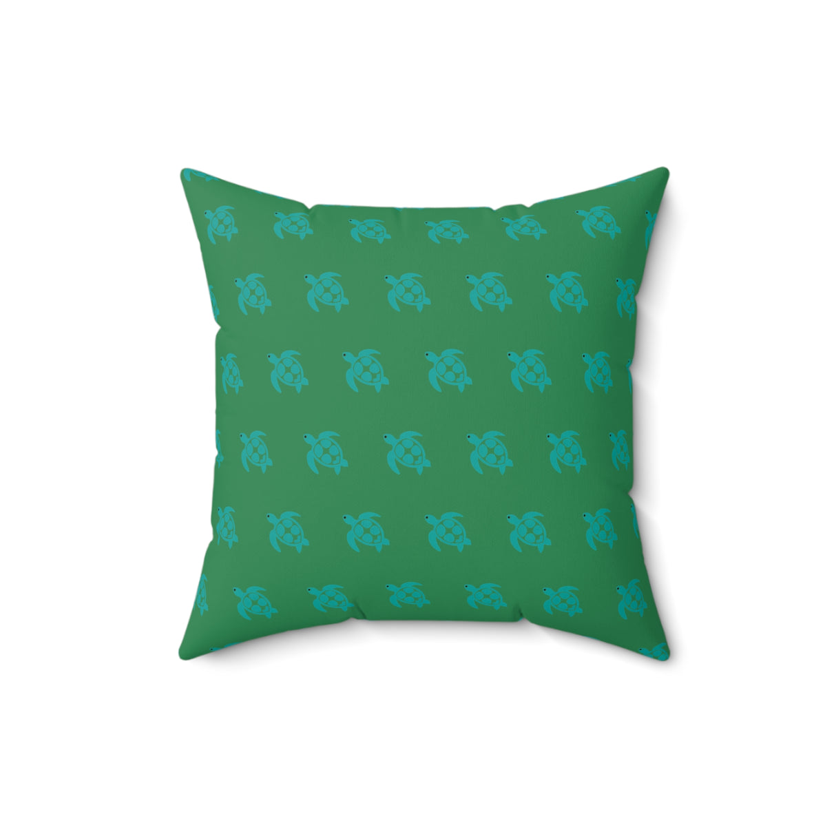 Green Monochrome Sea Turtle Pillow, Faux Suede Pillow - 4 sizes