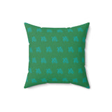 Green Monochrome Sea Turtle Pillow, Faux Suede Pillow - 4 sizes