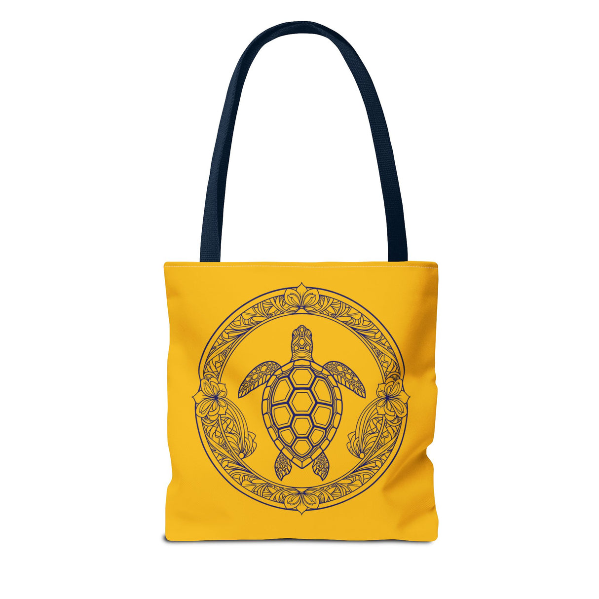 Gold and Purple Tropical Print Sea Turtle Tote Bag - 3 sizes