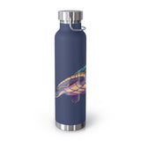 Dark Blue Airbrush Sea Turtle Water Bottle 22oz