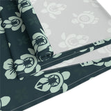 Dark Teal Sea Turtle and Floral Print Table Runner