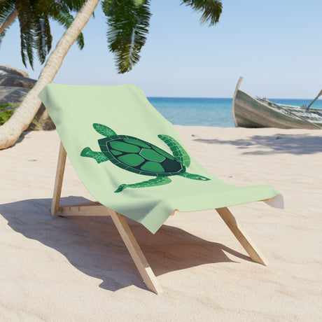 Green Sea Turtle Beach Towel - Vibrant Summer, Pool Party Accessory, Eco-Friendly, Perfect for Beach Days, Gift for Ocean Lovers