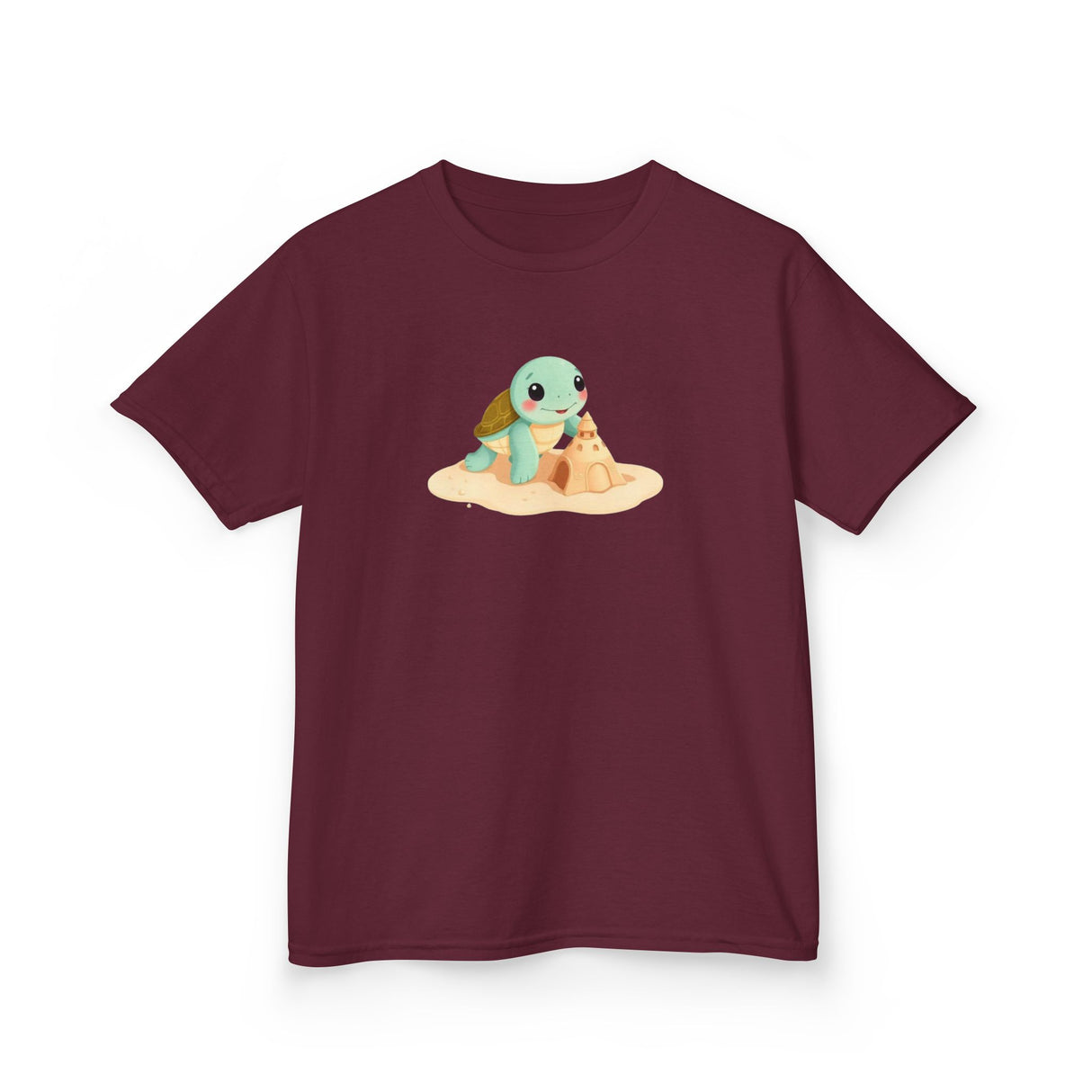 Kids Cute Baby Sea Turtle Sand Castle Cartoon Tee - 8 colors