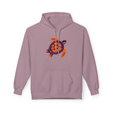 Orange and Purple Mod Art Sea Turtle Hoodie - 8 Colors
