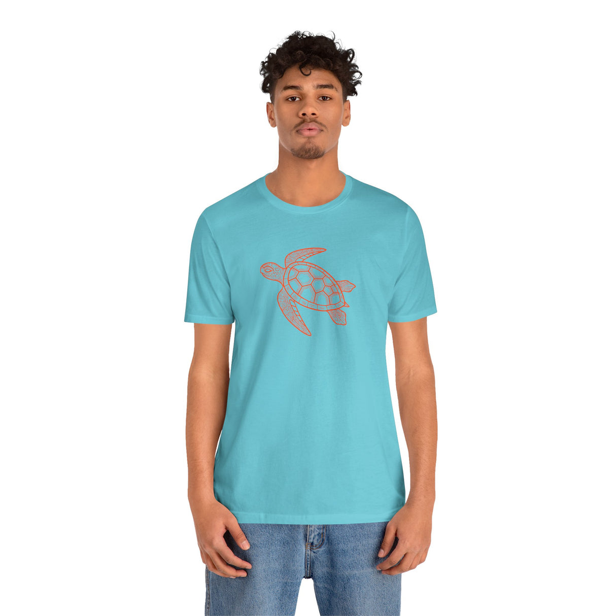Orange Tribal Sea Turtle Graphic Tee - 6 Colors
